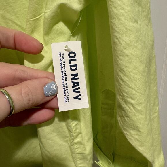 Old Navy Boyfriend Shirt Lime Green NEW Plus Size 2X - Picture 5 of 7